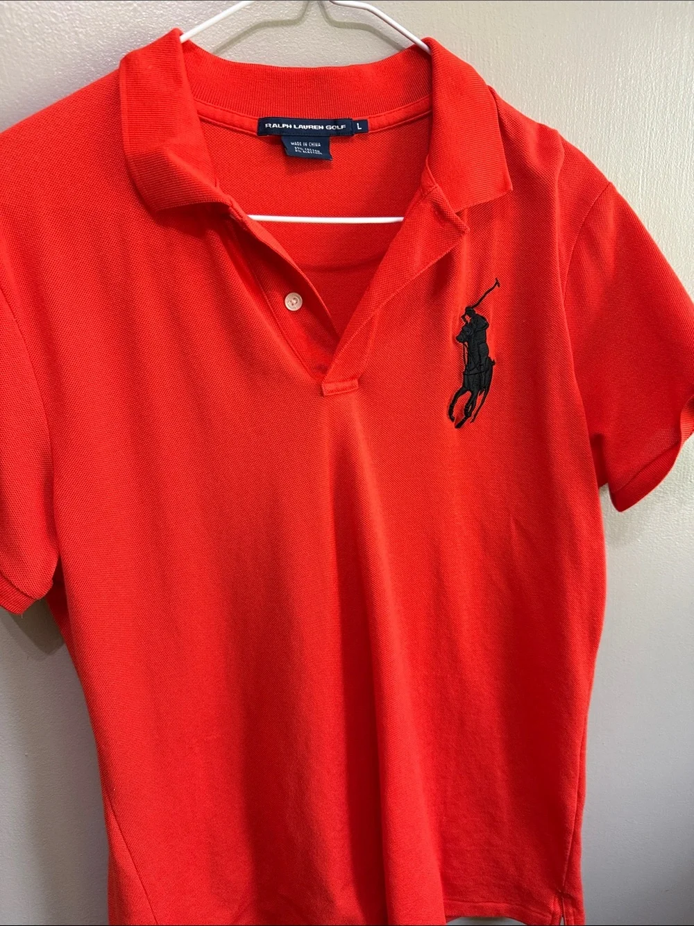 Ralph Lauren Bright Red Polo with Black Embroidered Pony